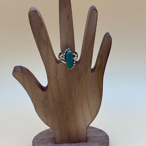 Vintage Native American Navajo Malacite Ring 7 1/2 - Picture 1 of 9